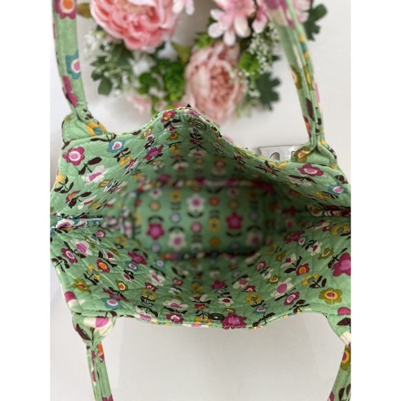 Vintage Paisley Green Flowers Soft Sided Insulated Lunch Box Bag Top Handles EUC - Picture 12 of 12